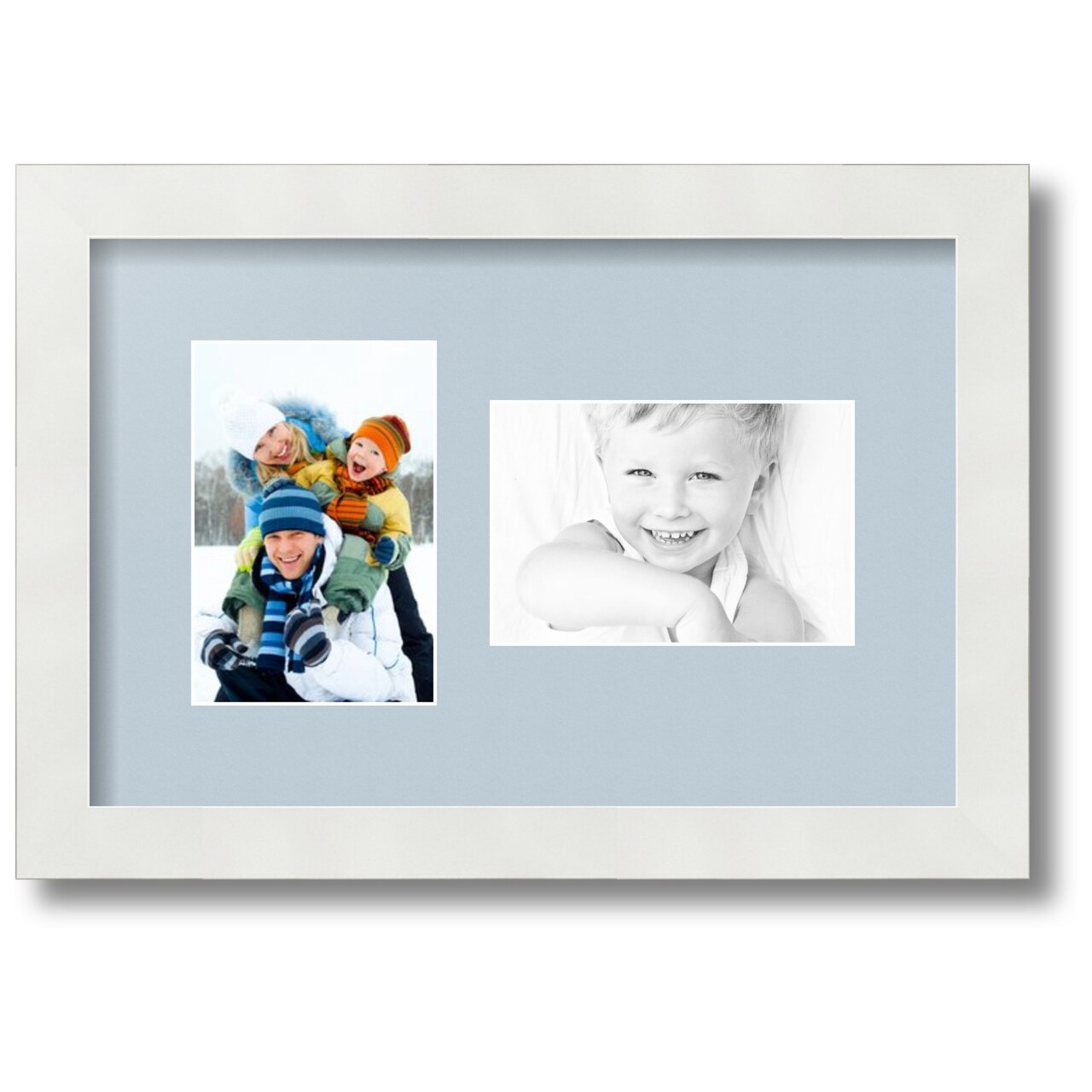 ArtToFrames Collage Photo Picture Frame with 2 - 4x6 inch Openings, Framed in White with Over 62 Mat Color Options and Regular Glass (CSM-3966-102)